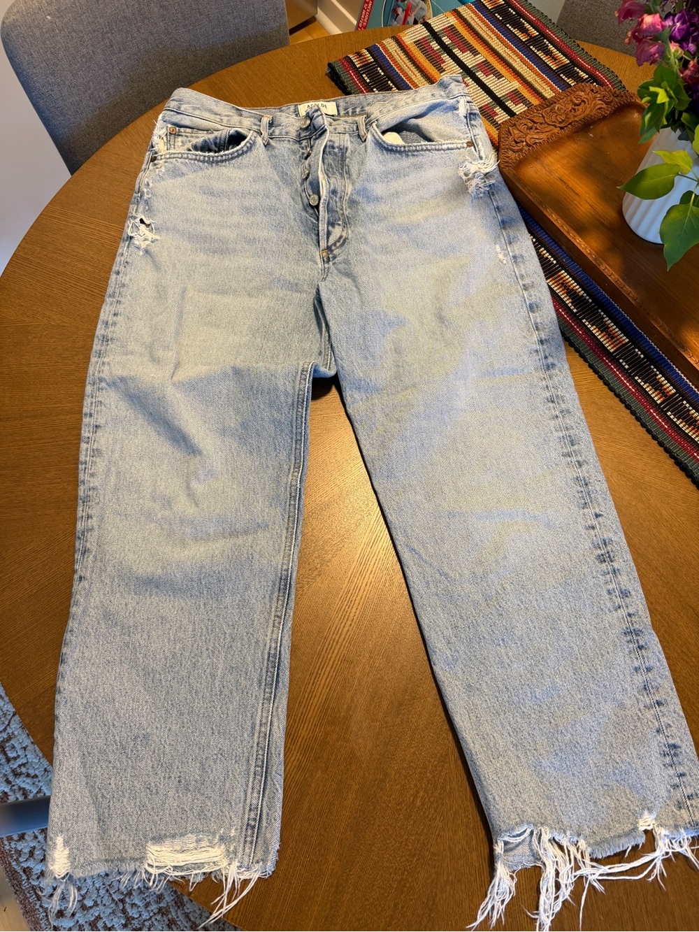 Agolde 90s Light Wash Crop Jeans